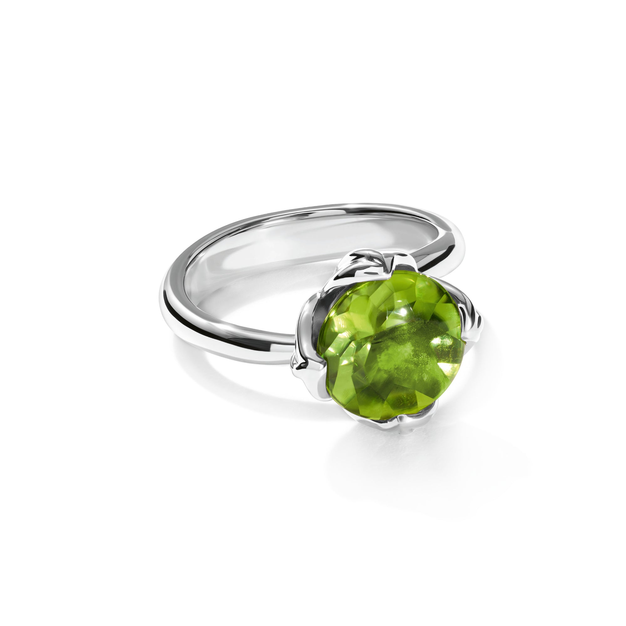 Tamara Comolli TULIP Ring Small mit Peridot (R-TUL-s-Per-wg) aus Weißgold mit Peridot