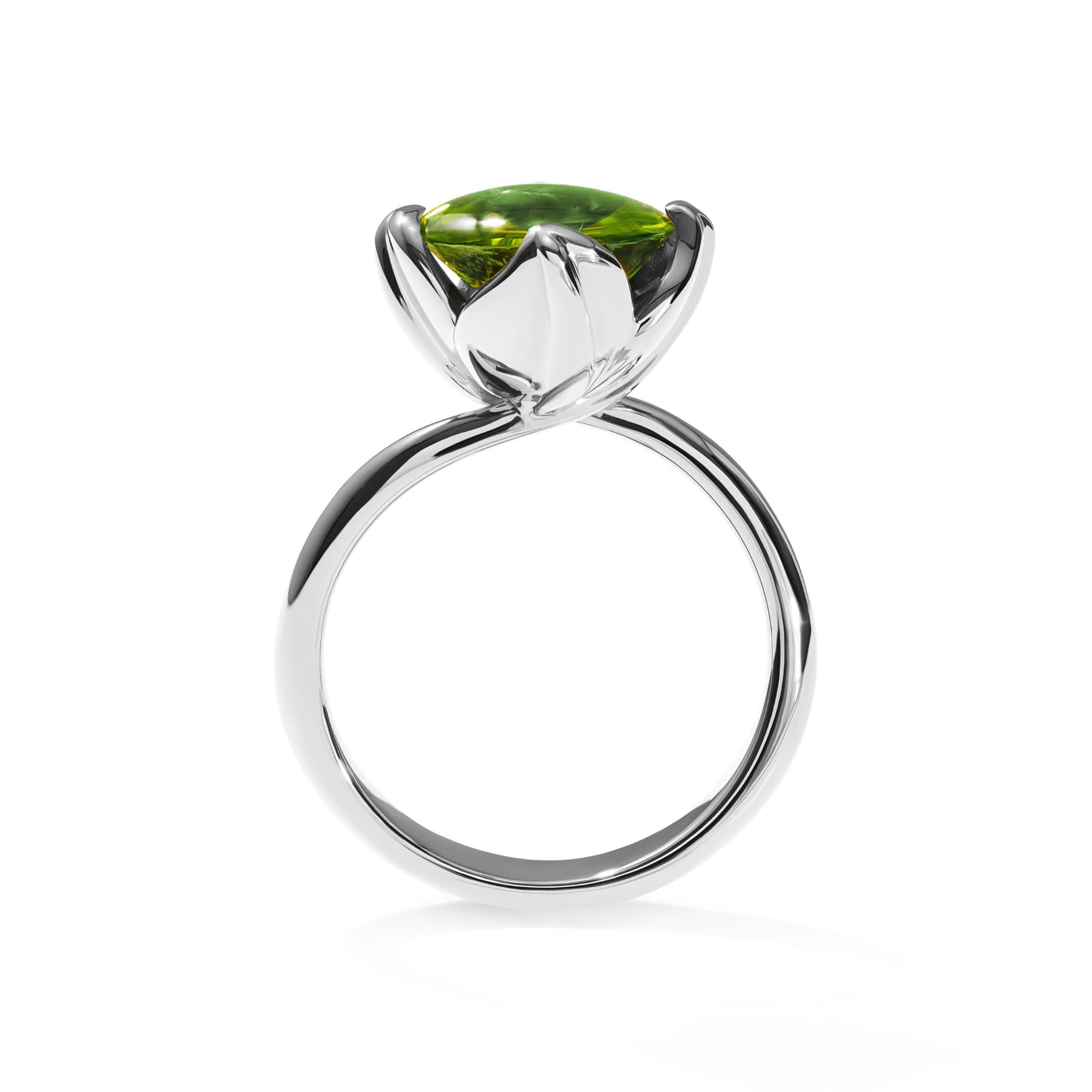 Tamara Comolli TULIP Ring Small mit Peridot (R-TUL-s-Per-wg) aus Weißgold mit Peridot