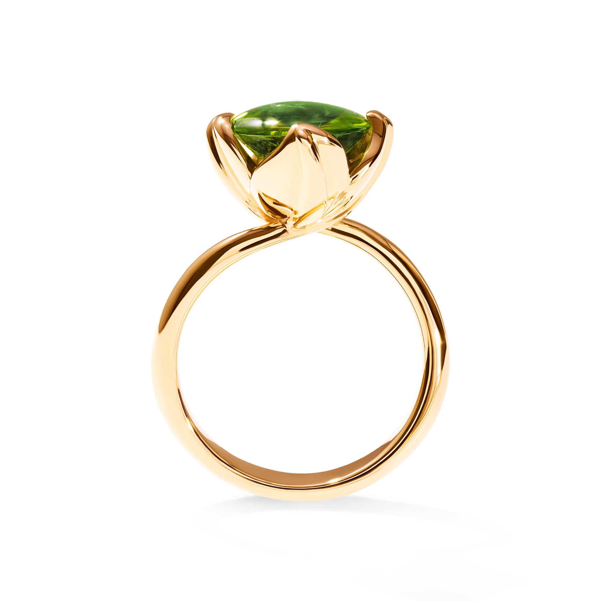 Tamara Comolli TULIP Ring Small mit Peridot (R-TUL-s-Per-yg) aus Gelbgold mit Peridot