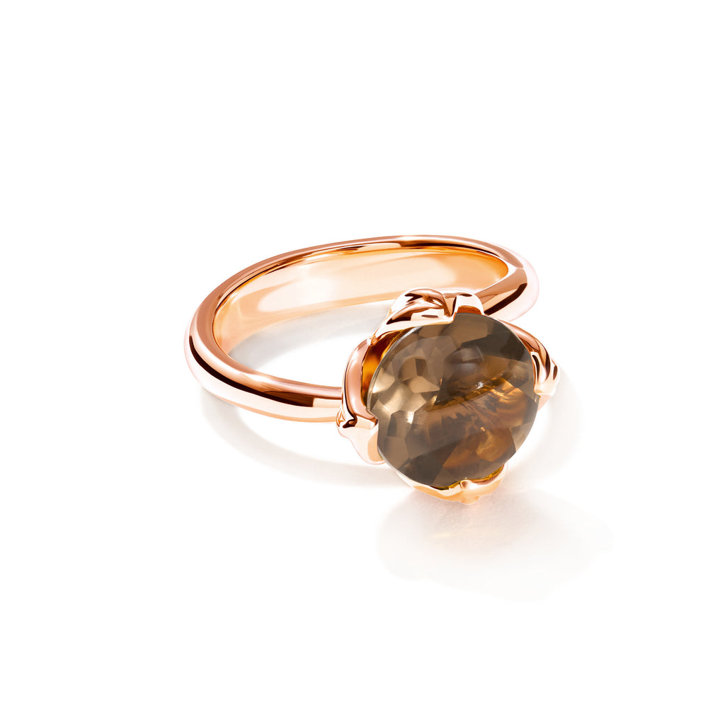 Tamara Comolli TULIP Ring Small mit Rauchquarz (R-TUL-s-SmQu-rg) aus Roségold mit Rauchquarz