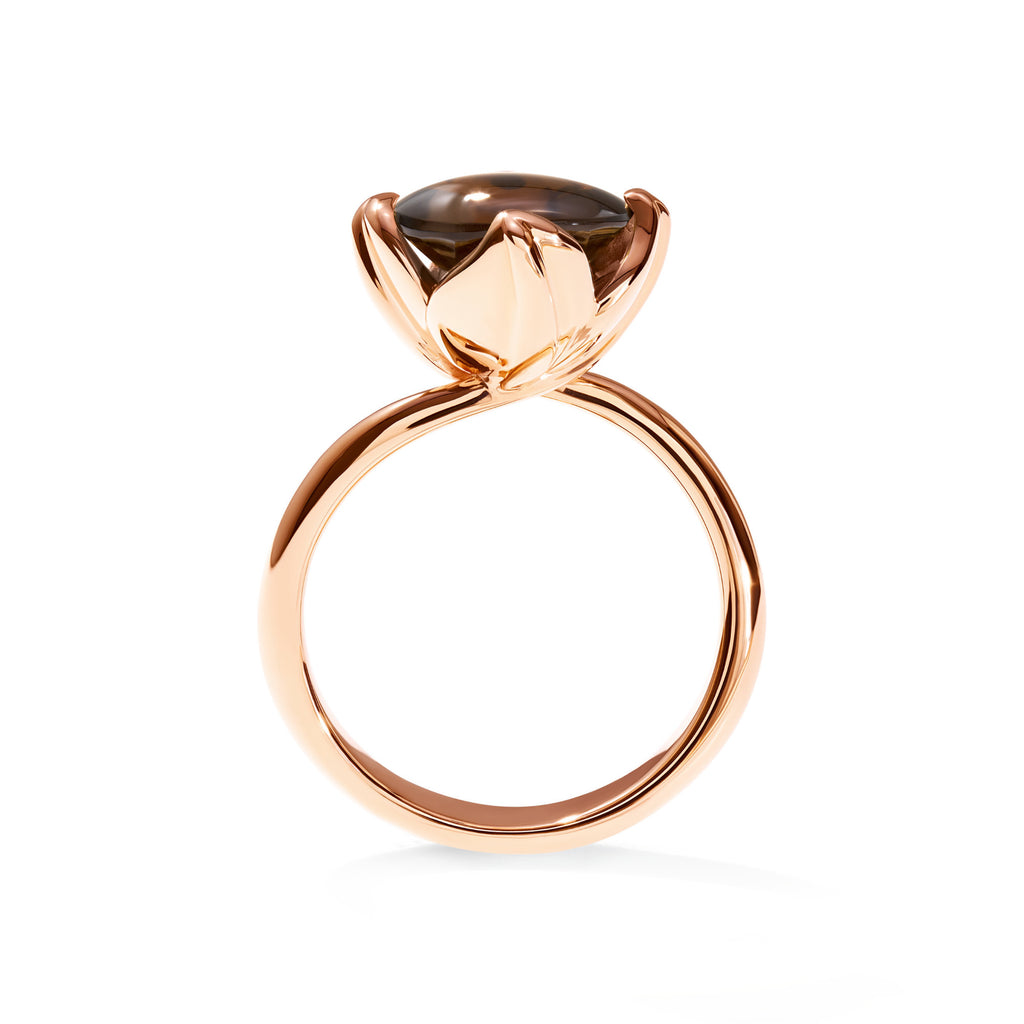 Tamara Comolli TULIP Ring Small mit Rauchquarz (R-TUL-s-SmQu-rg) aus Roségold mit Rauchquarz