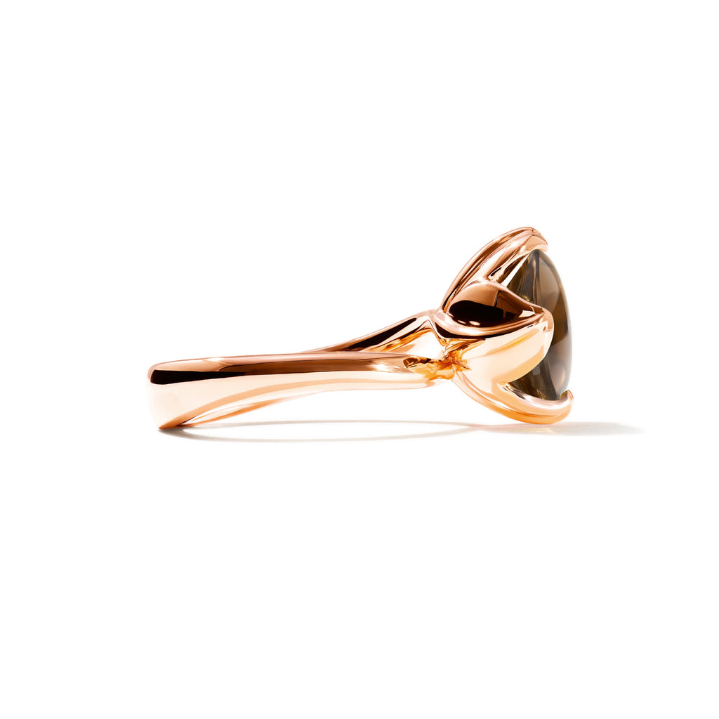 Tamara Comolli TULIP Ring Small mit Rauchquarz (R-TUL-s-SmQu-rg) aus Roségold mit Rauchquarz