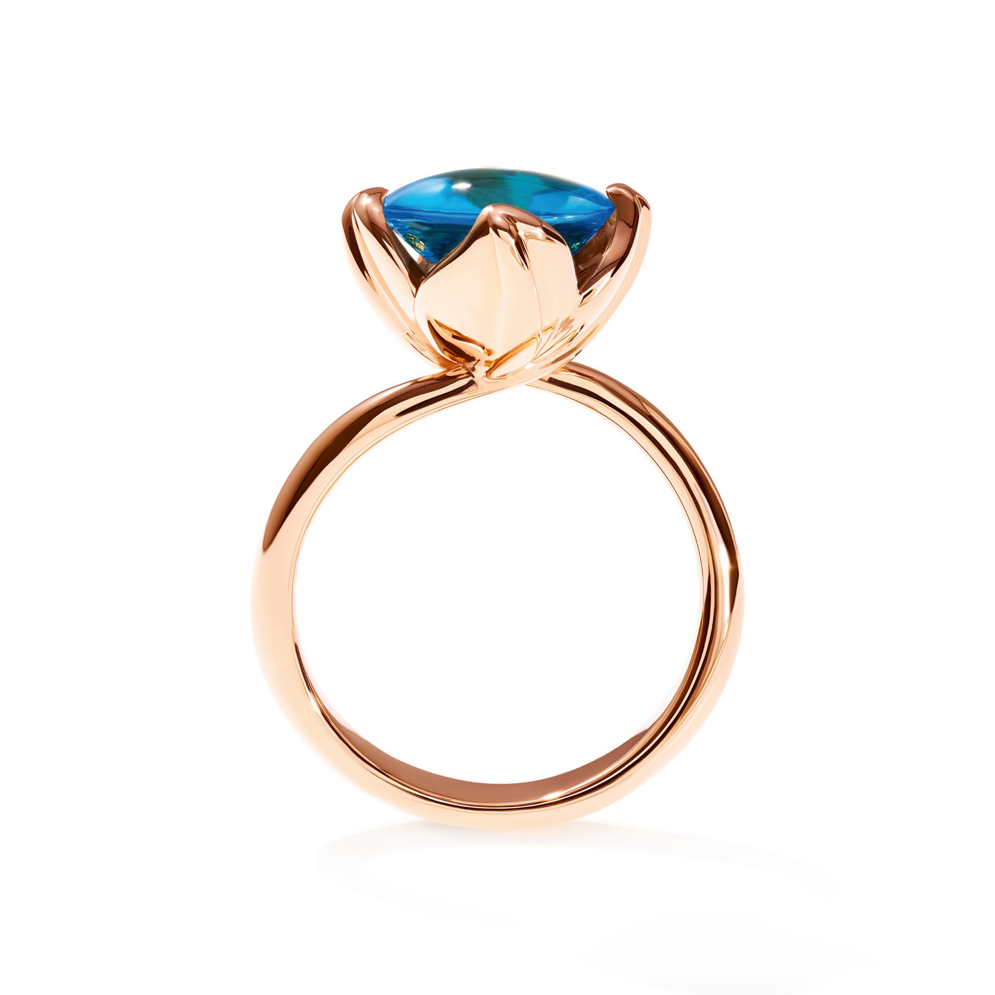 Tamara Comolli TULIP Ring Small mit Swiss Topas (R-TUL-s-ToSw-rg) aus Roségold mit Topas
