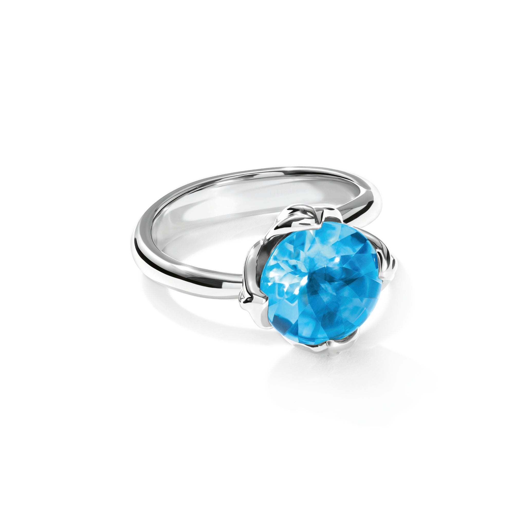 Tamara Comolli TULIP Ring Small mit Swiss Topas (R-TUL-s-ToSw-wg) aus Weißgold mit Topas