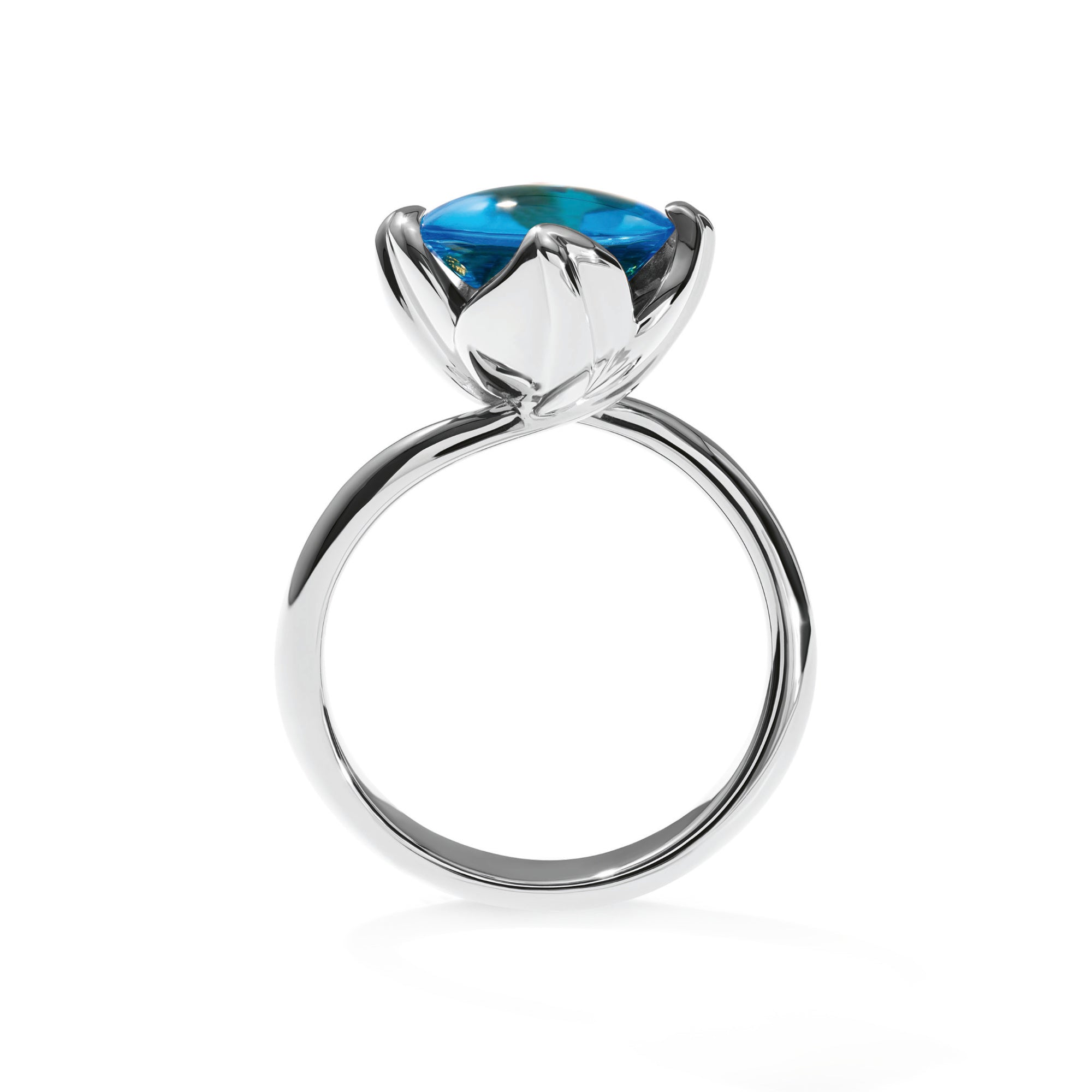 Tamara Comolli TULIP Ring Small mit Swiss Topas (R-TUL-s-ToSw-wg) aus Weißgold mit Topas