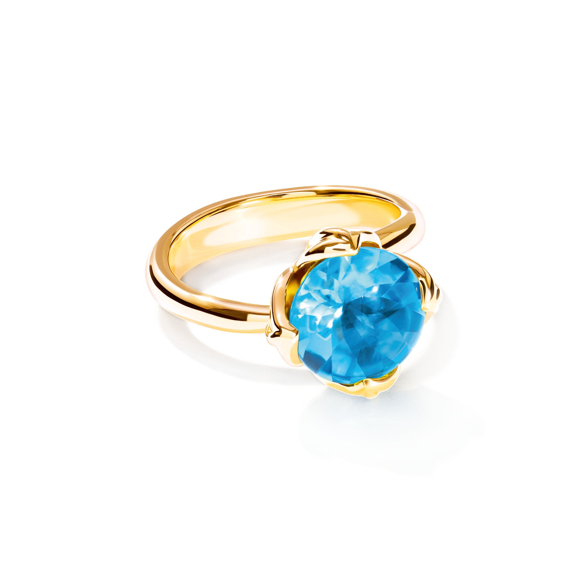 Tamara Comolli TULIP Ring Small mit Swiss Topas (R-TUL-s-ToSw-yg) aus Gelbgold mit Topas