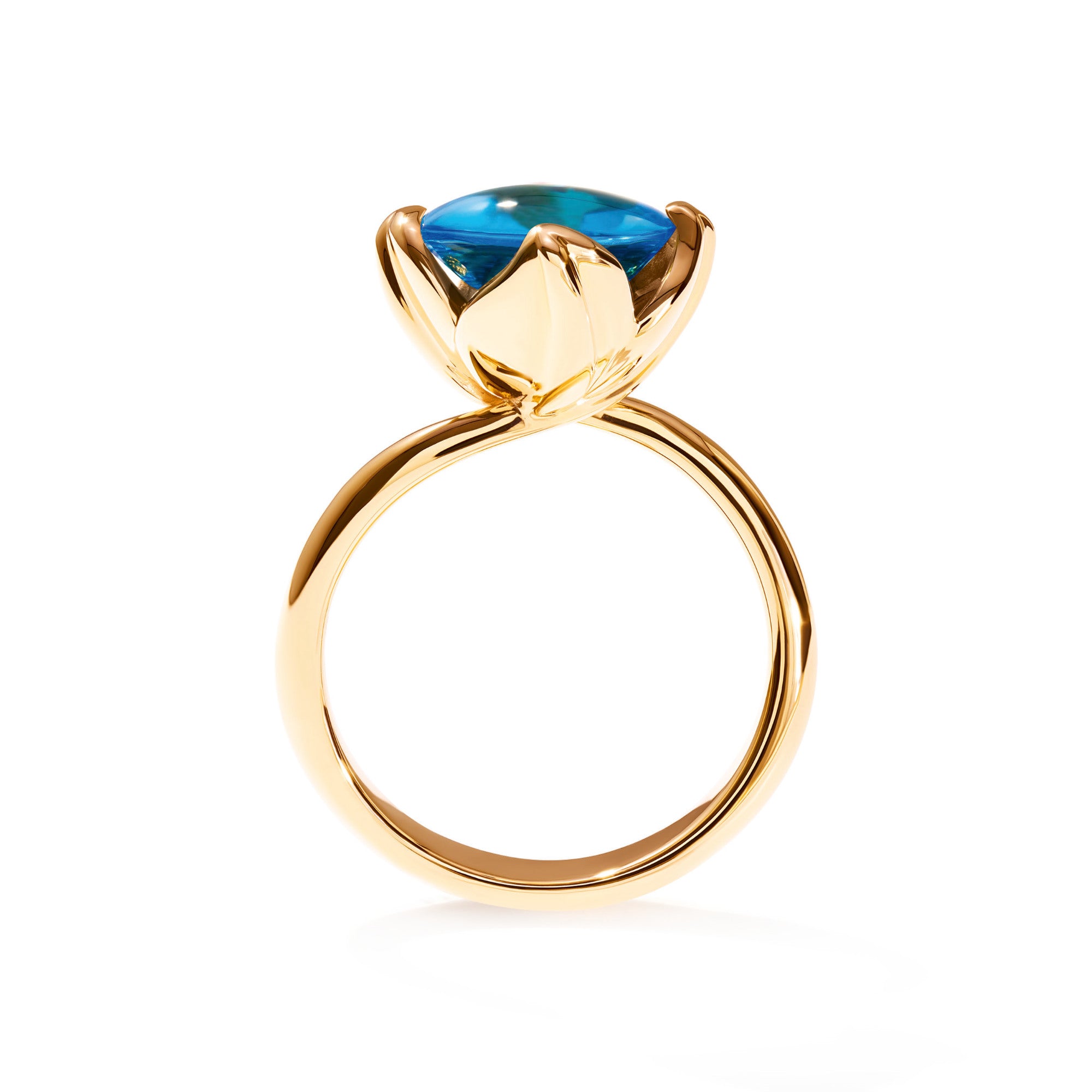 Tamara Comolli TULIP Ring Small mit Swiss Topas (R-TUL-s-ToSw-yg) aus Gelbgold mit Topas