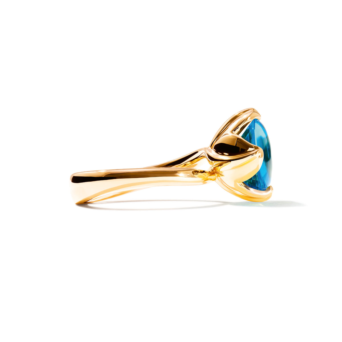 Tamara Comolli TULIP Ring Small mit Swiss Topas (R-TUL-s-ToSw-yg) aus Gelbgold mit Topas
