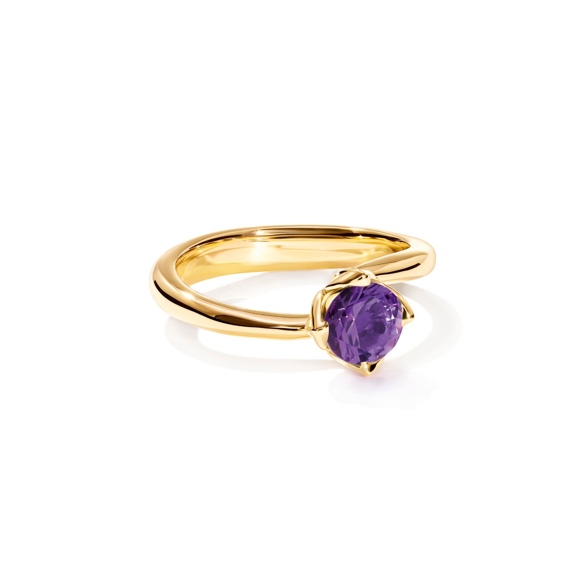 Tamara Comolli TULIP Ring XS mit Amethyst (R-TUL-xs-Am-yg) aus Gelbgold mit Amethyst