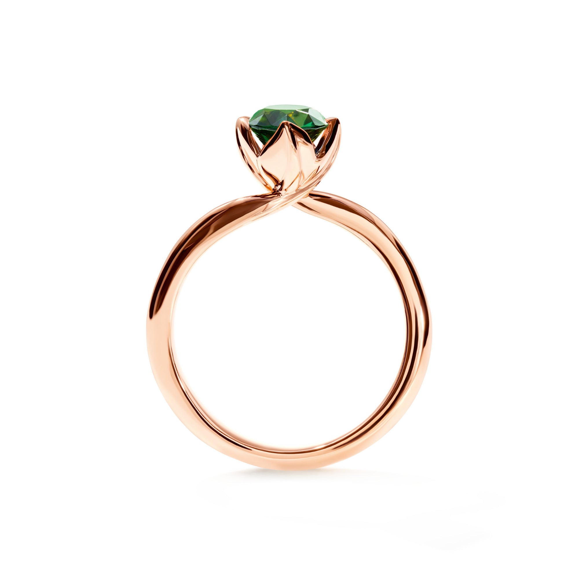 Tamara Comolli TULIP Ring XS mit grünem Turmalin (R-TUL-xs-TuGr-rg) aus Roségold mit Turmalin