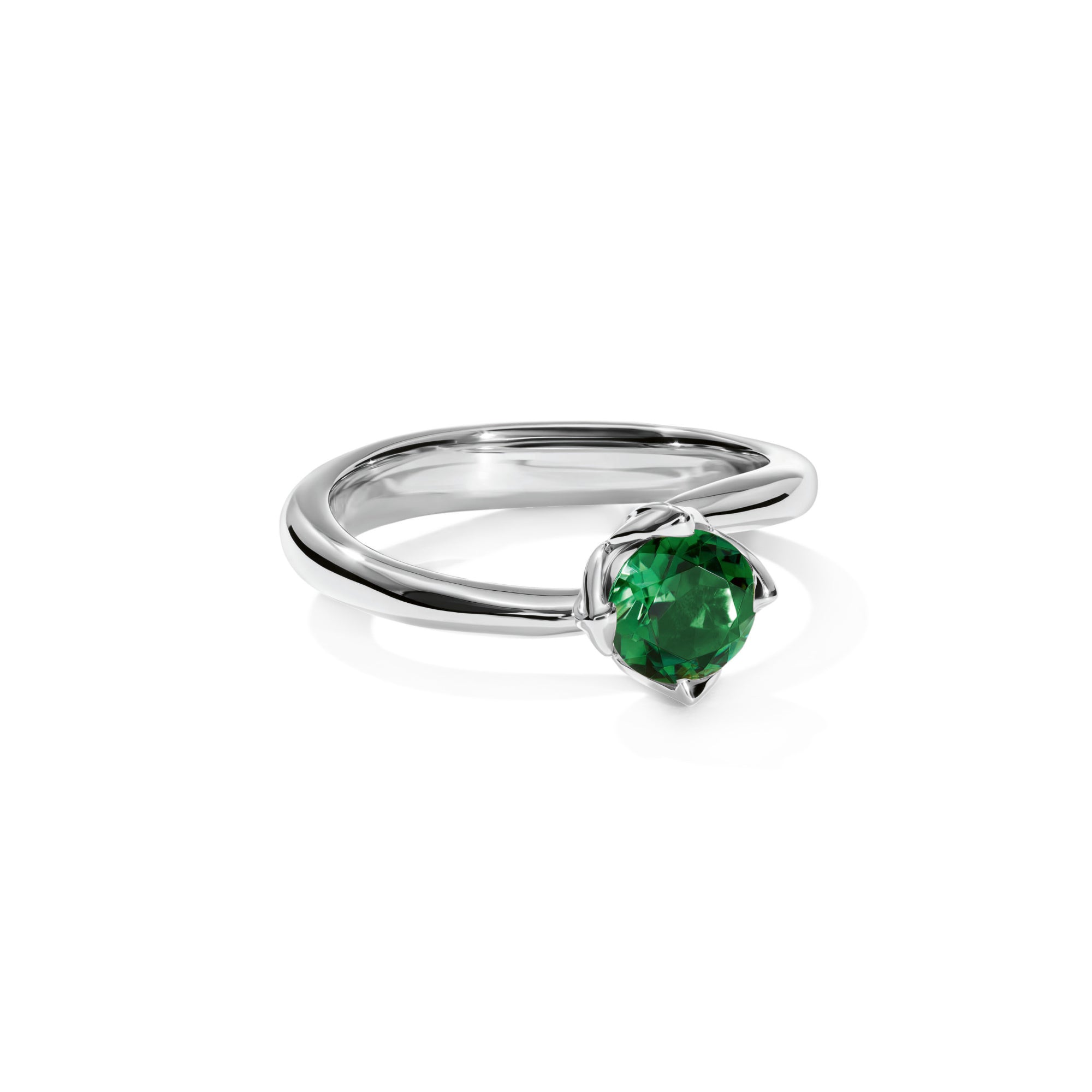 Tamara Comolli TULIP Ring XS mit grünem Turmalin (R-TUL-xs-TuGr-wg) aus Weißgold mit Turmalin