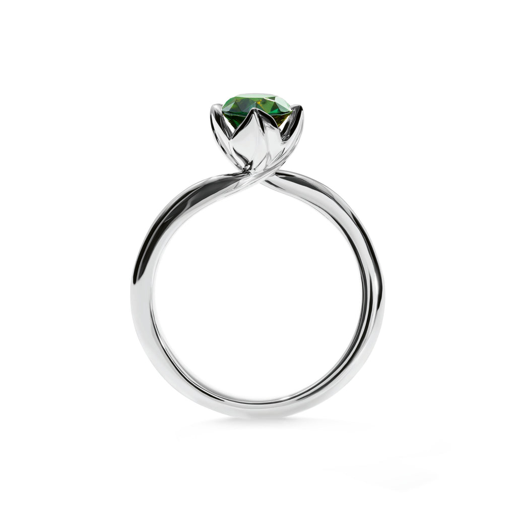 Tamara Comolli TULIP Ring XS mit grünem Turmalin (R-TUL-xs-TuGr-wg) aus Weißgold mit Turmalin