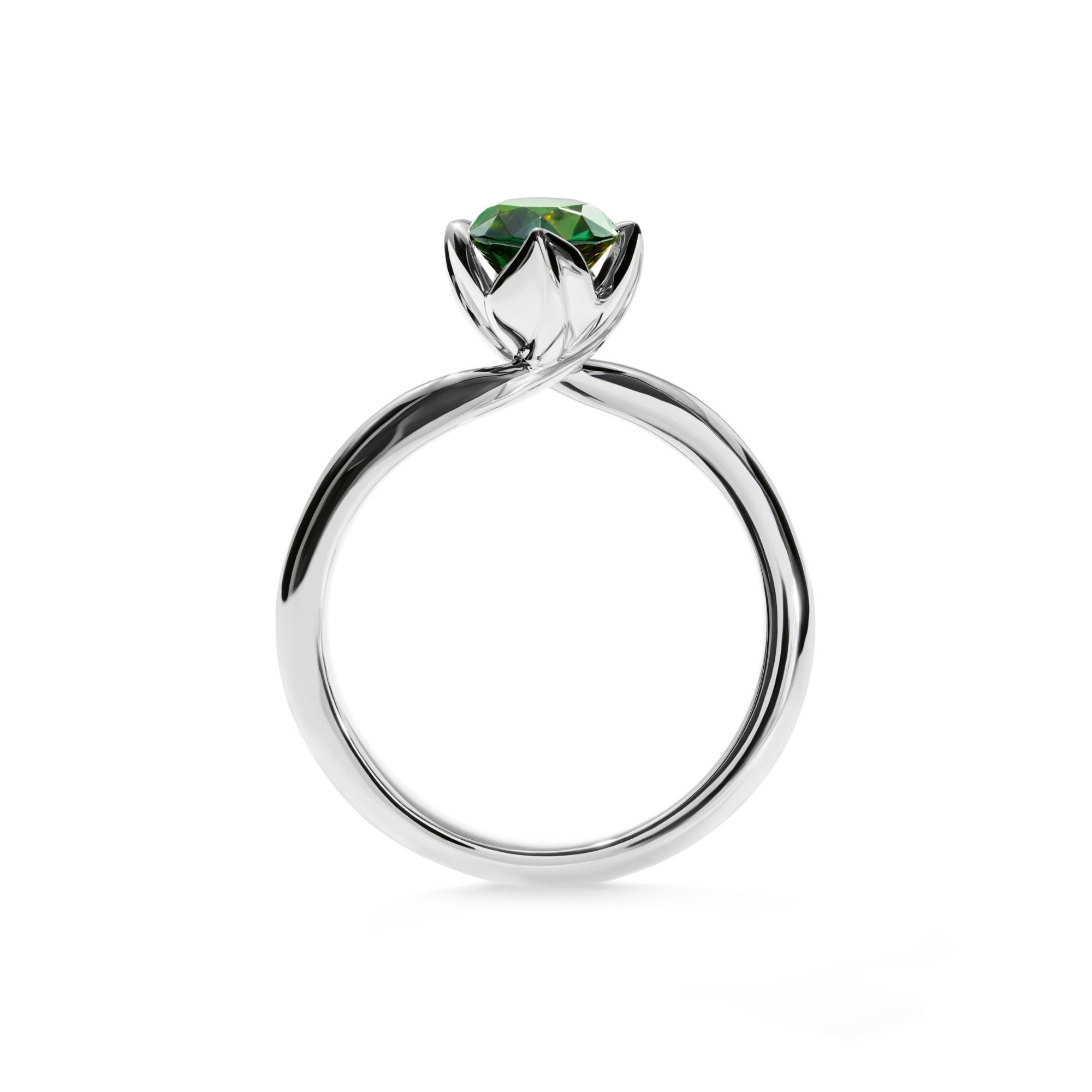 Tamara Comolli TULIP Ring XS mit grünem Turmalin (R-TUL-xs-TuGr-wg) aus Weißgold mit Turmalin