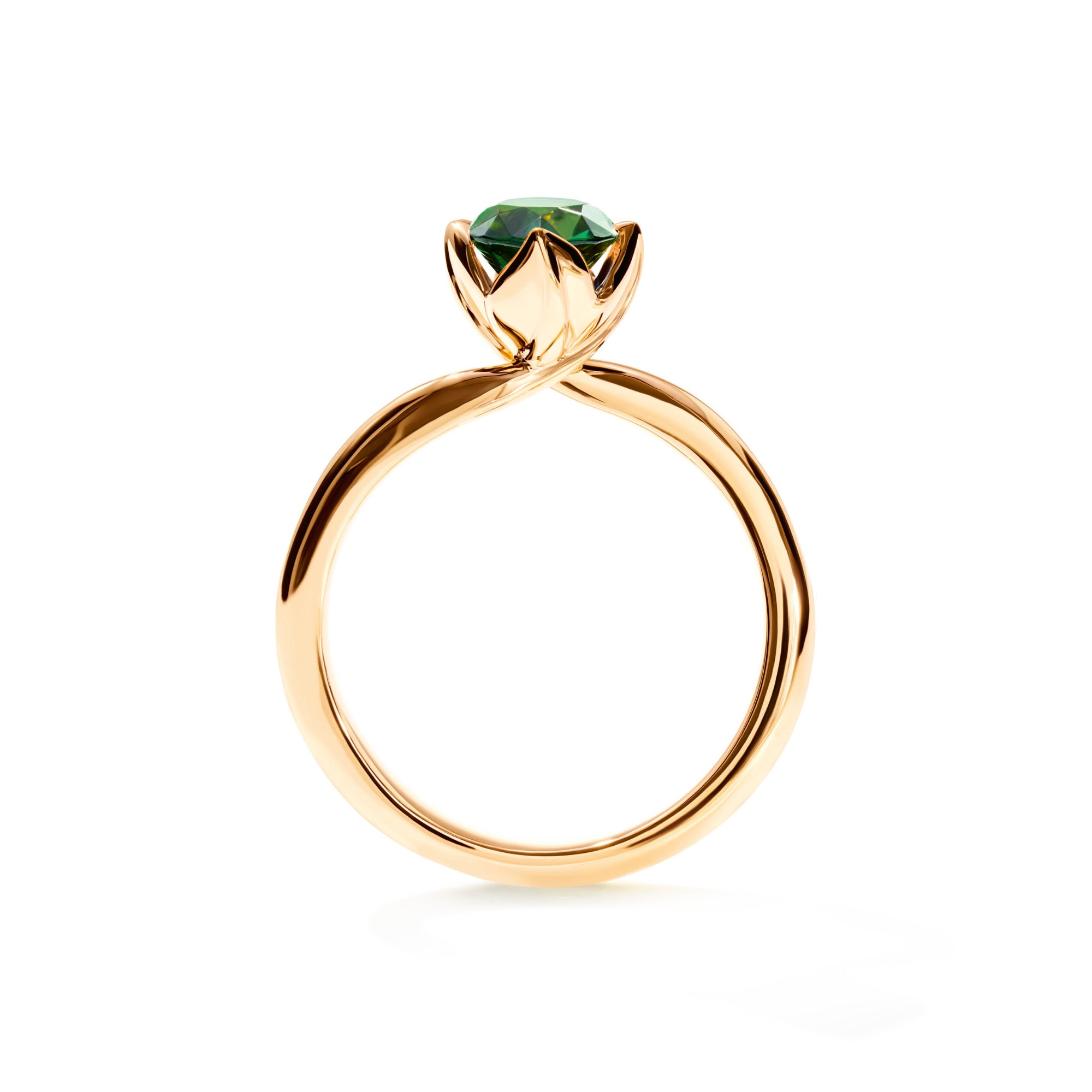 Tamara Comolli TULIP Ring XS mit grünem Turmalin (R-TUL-xs-TuGr-yg) aus Gelbgold mit Turmalin