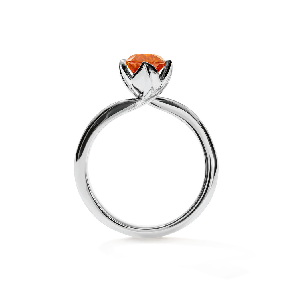 Tamara Comolli TULIP Ring XS mit Mandarin Granat (R-TUL-xs-Man-wg) aus Weißgold mit Granat
