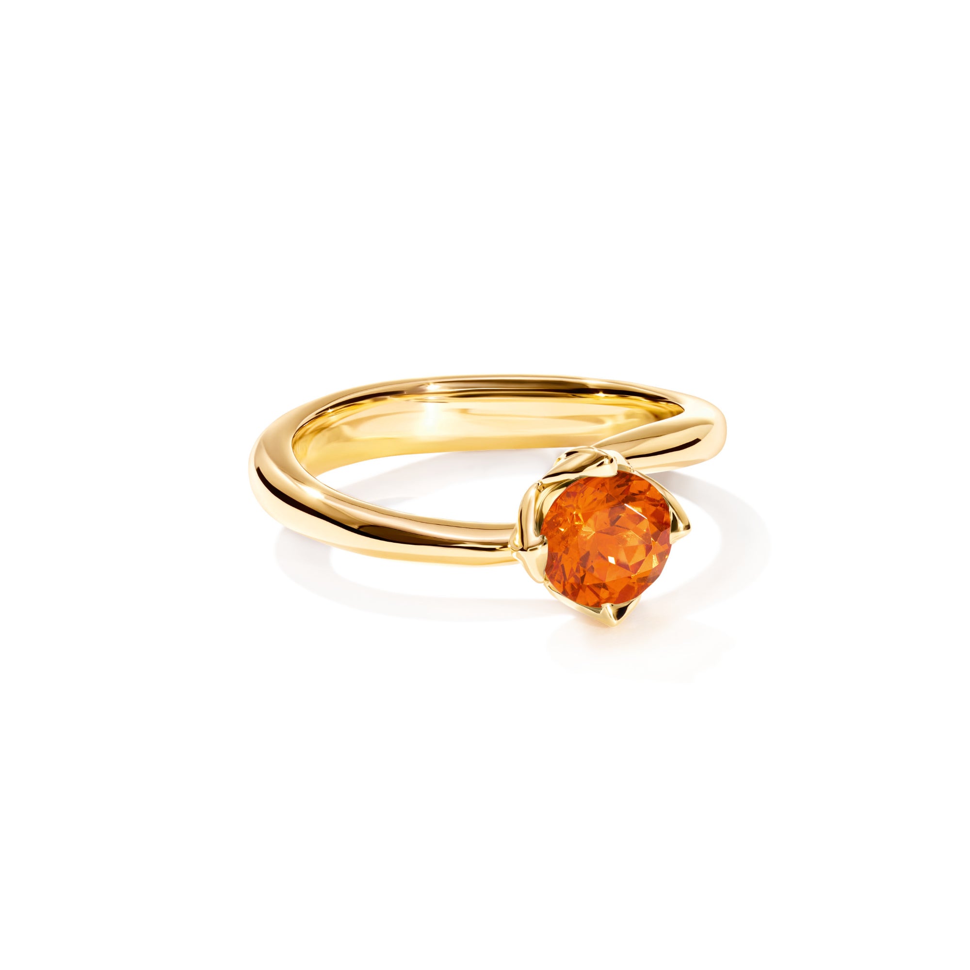 Tamara Comolli TULIP Ring XS mit Mandarin Granat (R-TUL-xs-Man-yg) aus Gelbgold mit Granat