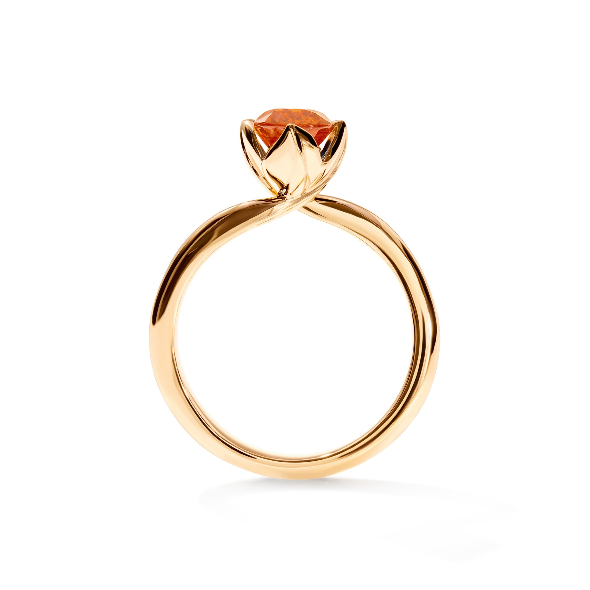 Tamara Comolli TULIP Ring XS mit Mandarin Granat (R-TUL-xs-Man-yg) aus Gelbgold mit Granat