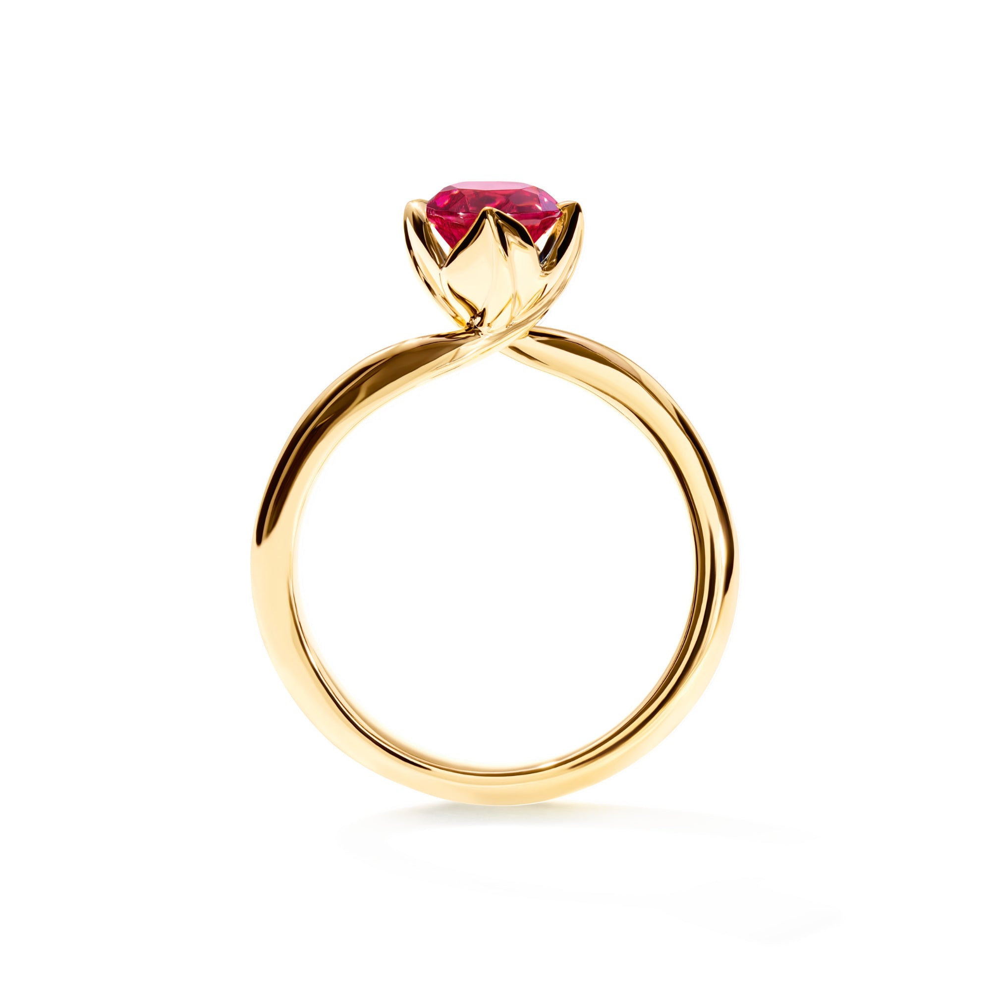 Tamara Comolli TULIP Ring XS mit rosa Turmalin (R-TUL-xs-TuRo-yg) aus Gelbgold mit Turmalin