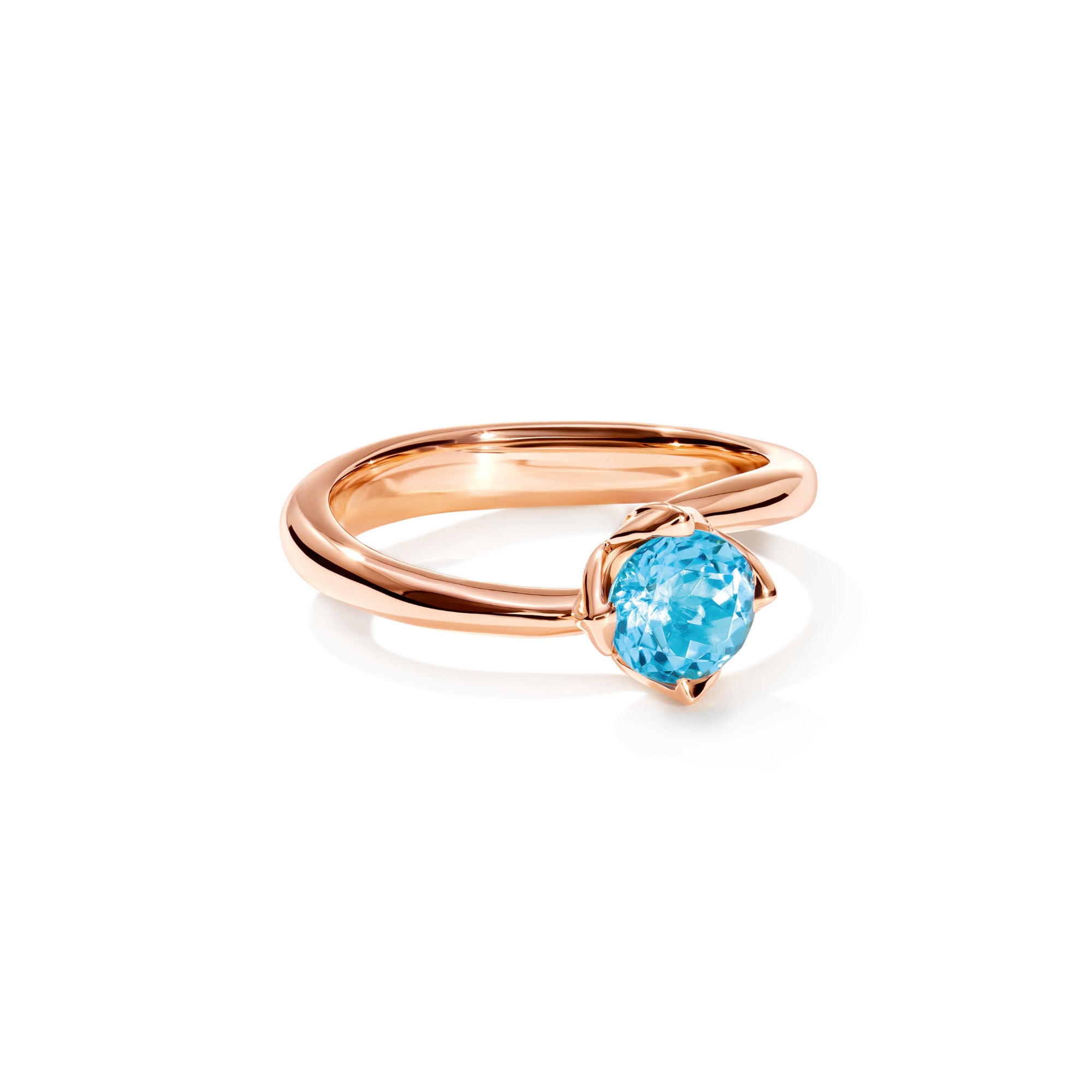Tamara Comolli TULIP Ring XS mit Swiss Topas (R-TUL-xs-ToSw-rg) aus Roségold mit Topas