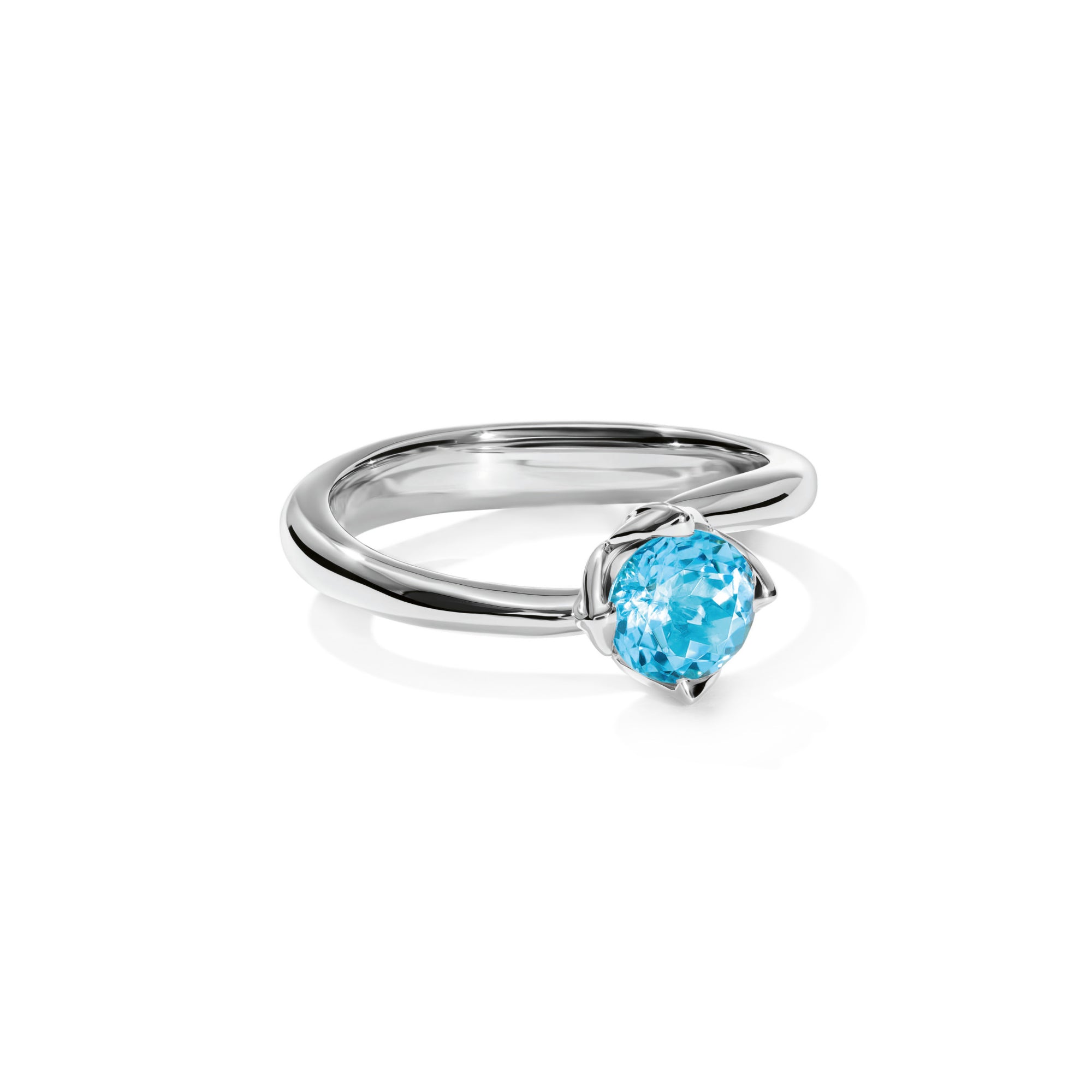Tamara Comolli TULIP Ring XS mit Swiss Topas (R-TUL-xs-ToSw-wg) aus Weißgold mit Topas