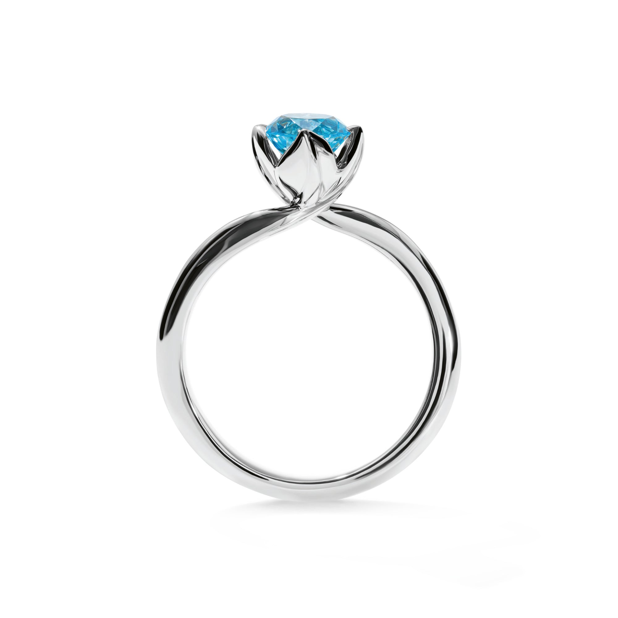Tamara Comolli TULIP Ring XS mit Swiss Topas (R-TUL-xs-ToSw-wg) aus Weißgold mit Topas