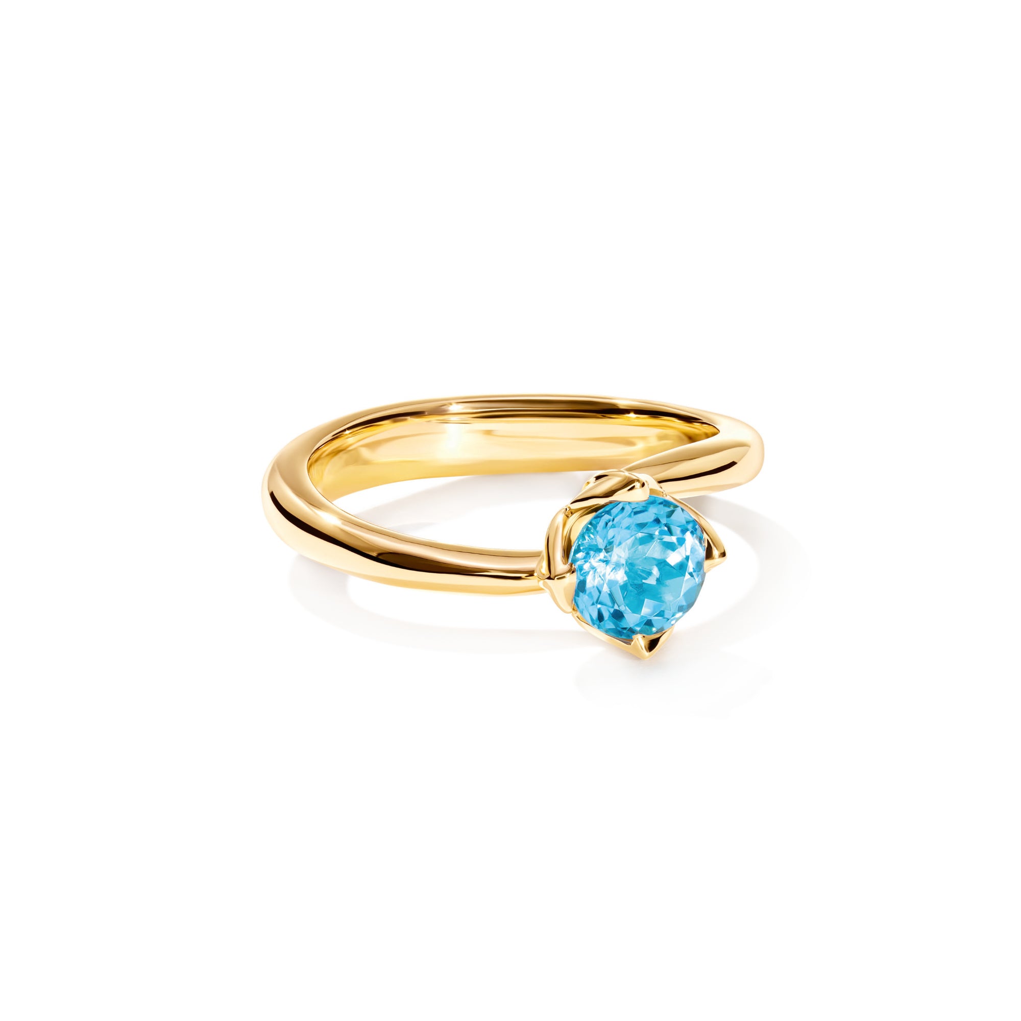 Tamara Comolli TULIP Ring XS mit Swiss Topas (R-TUL-xs-ToSw-yg) aus Gelbgold mit Topas