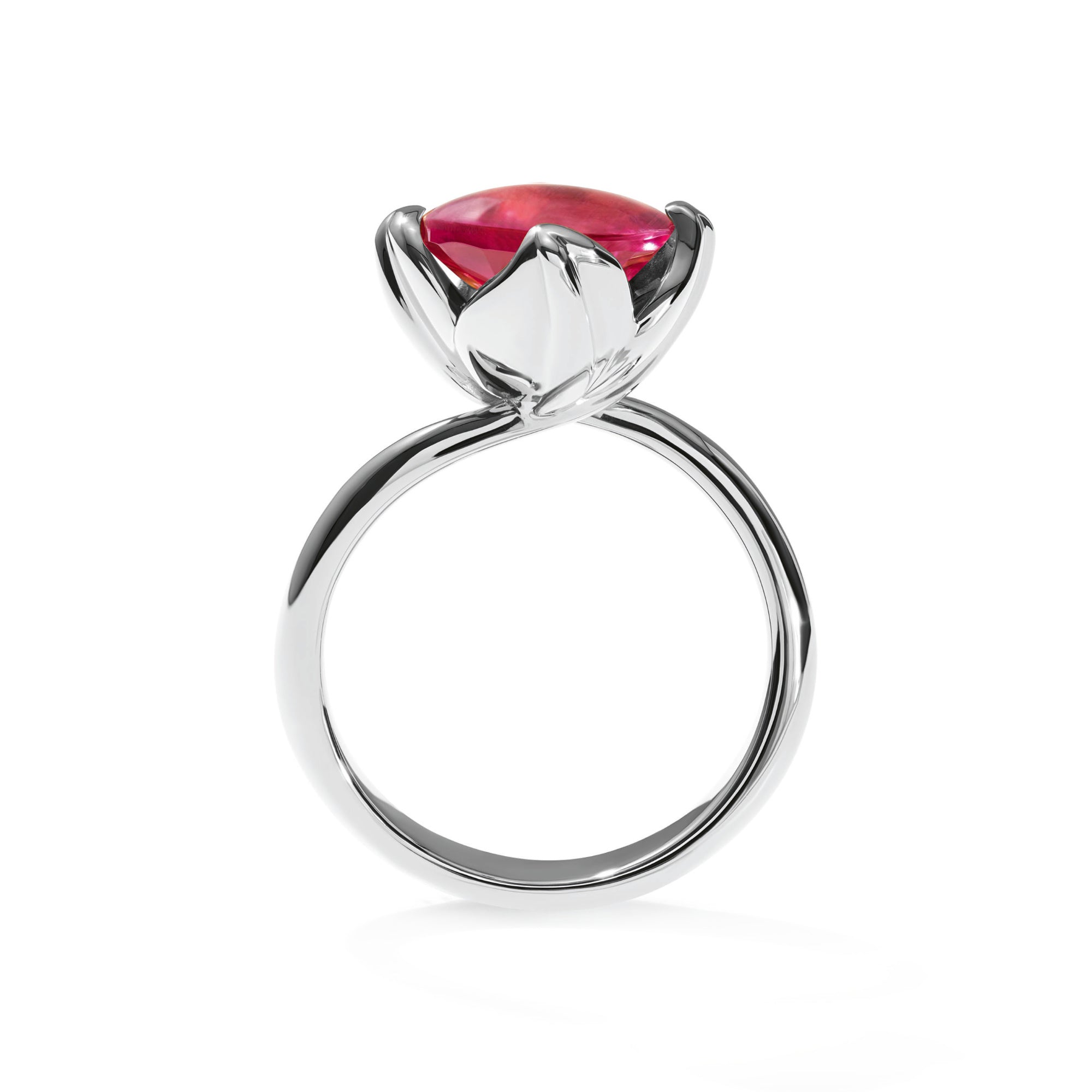 Tamara Comolli TULIP Small Ring mit rosa Turmalin (R-TUL-s-TuRo-wg) aus Weißgold mit Turmalin