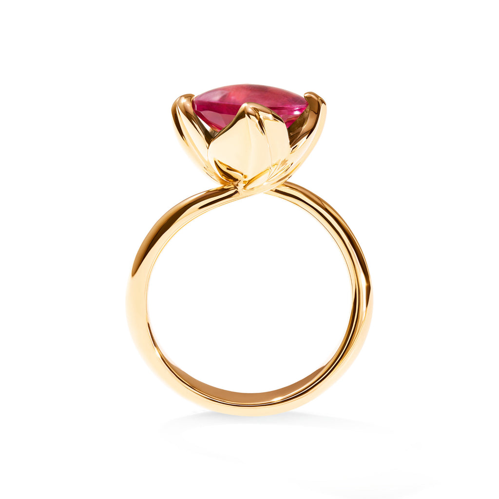 Tamara Comolli TULIP Small Ring mit rosa Turmalin (R-TUL-s-TuRo-yg) aus Gelbgold mit Turmalin