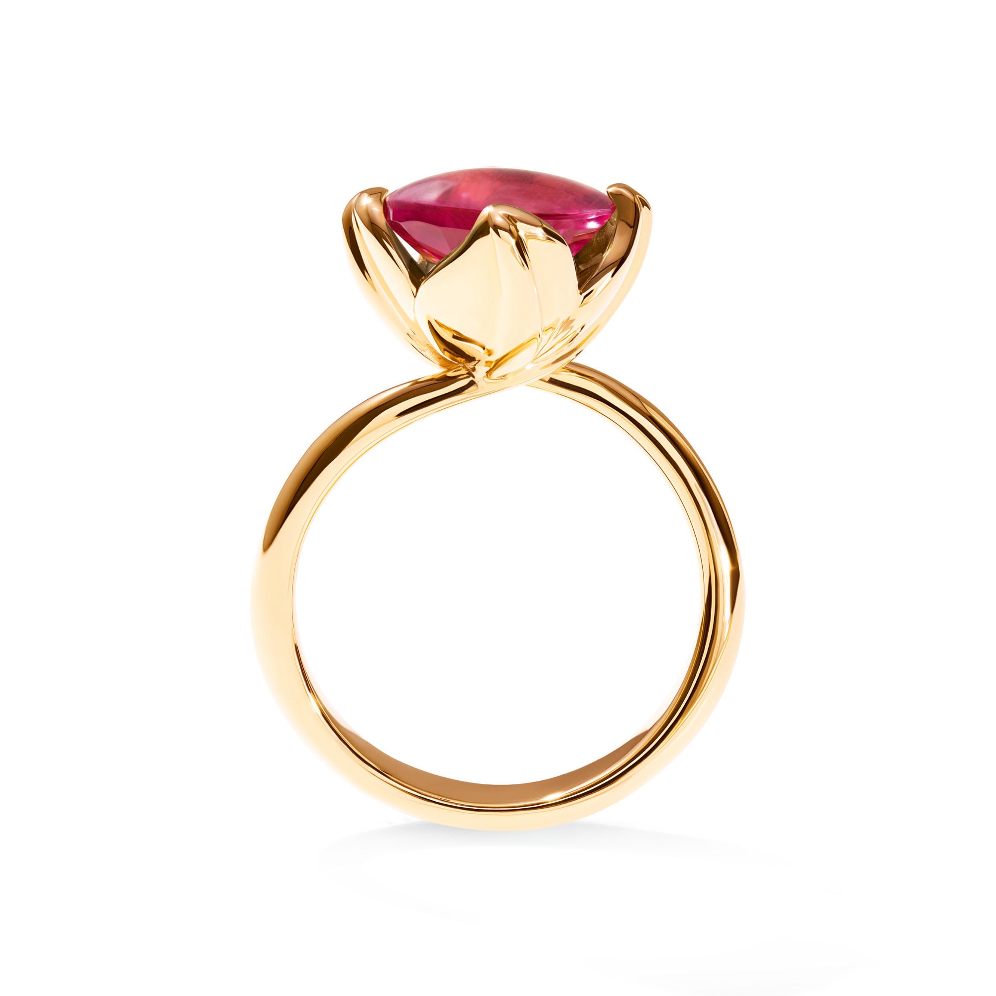 Tamara Comolli TULIP Small Ring mit rosa Turmalin (R-TUL-s-TuRo-yg) aus Gelbgold mit Turmalin