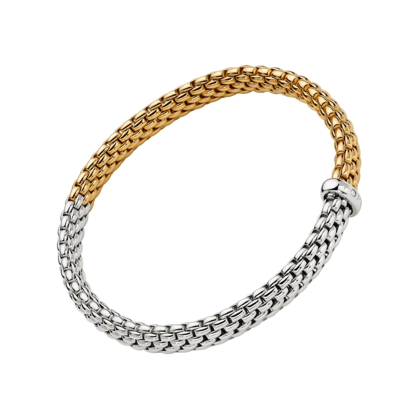 Vendôme Flex'it Armband mit zweifarbigem Geflecht, Bicolor-Gold • Diamant von FOPE (01M02B2_BB_2_XBX_0XS)