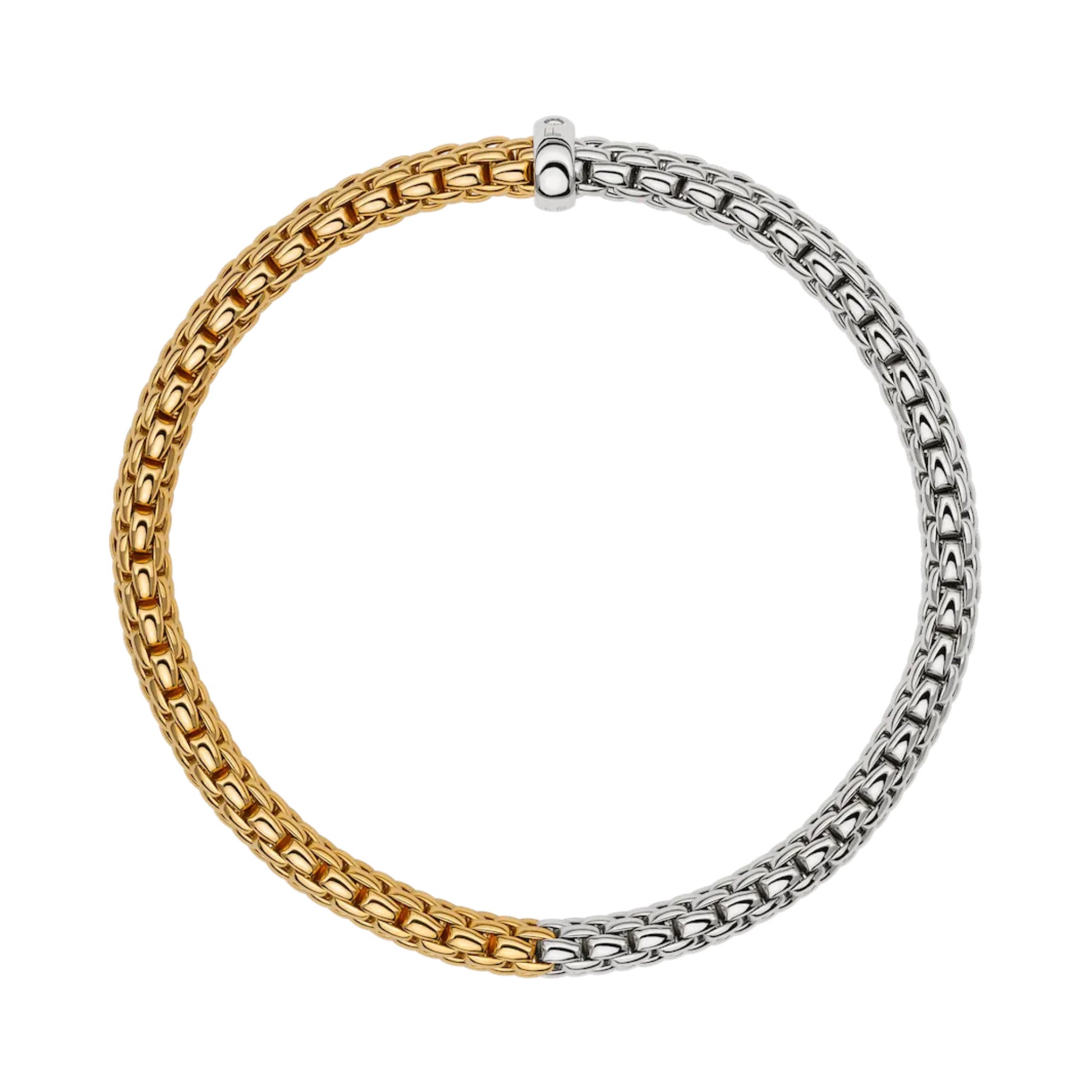 Vendôme Flex'it Armband mit zweifarbigem Geflecht, Bicolor-Gold • Diamant von FOPE (01M02B2_BB_2_XBX_0XS)