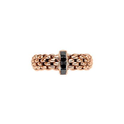 Vendôme Flex'it Ring mit schwarzen Diamanten, Roségold • Diamant von FOPE (58402AX_BN_R_XRX_00S)