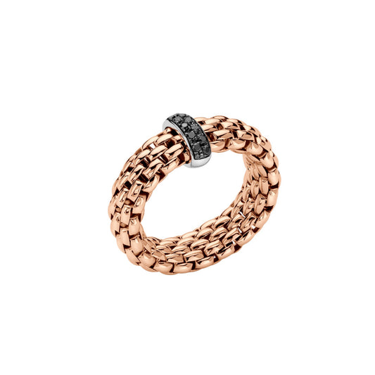 Vendôme Flex'it Ring mit schwarzen Diamanten, Bicolor-Gold • Diamant von FOPE (55902AX_BN_R_X1X_00S)