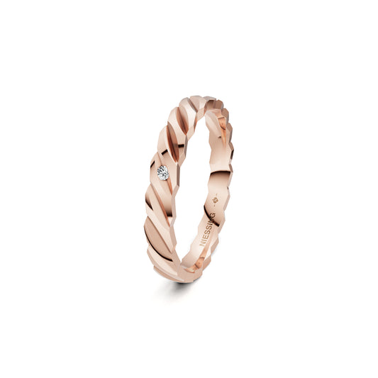 Woven Love Ring von Niessing (N401510-3mm-0.01ct-gloss-sug)