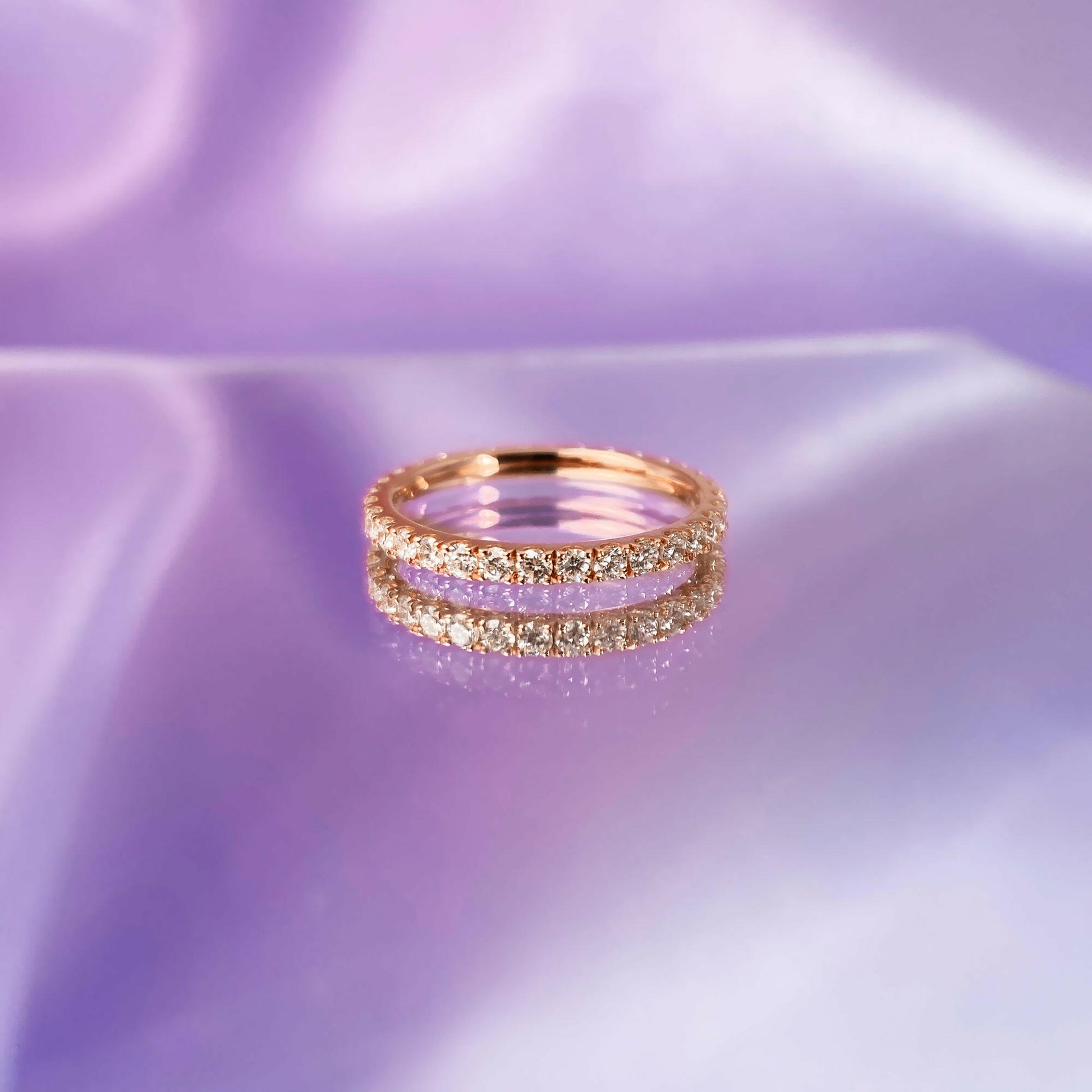 Harry von Zola Berlin ist ein wunderschöner Ring zum Stecken aus recyceltem Roségold und mit Labor gezüchteten Diamanten.