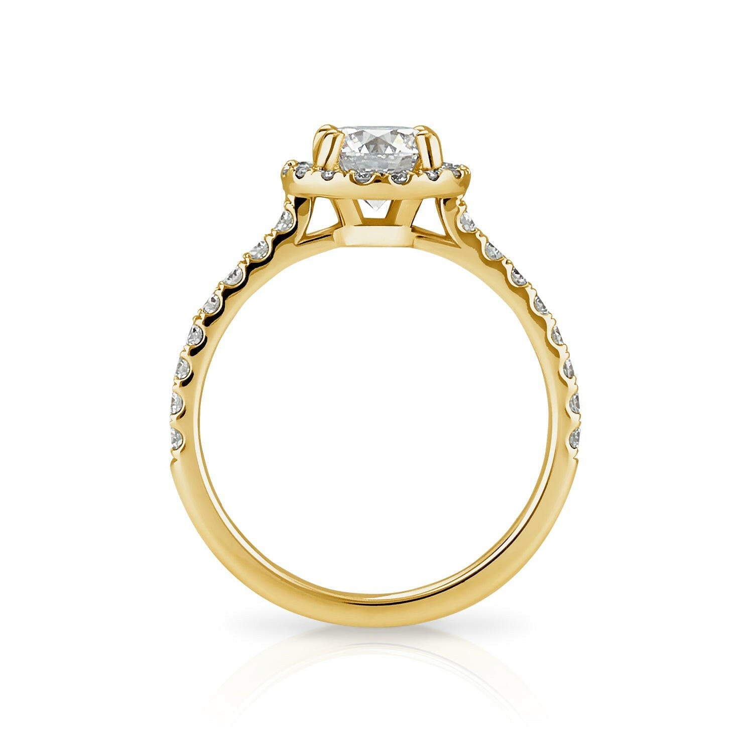 Der Halo Ring Heidi ist aus labor Diamanten und 18 Karat Gelbgold von Zola Berlin.